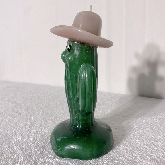 Vintage Green Cowboy Cactus Candle - Picture 7 of 11
